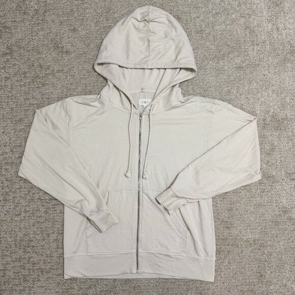 Lou & Grey Tops - Lou & Grey Zip-Up Hoodie – Soft Neutral | Size M
